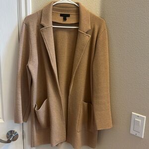 JCREW tan Camel sweater blazer knit wool size Medium